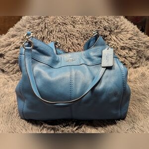 Coach Blue Pebbled Leather